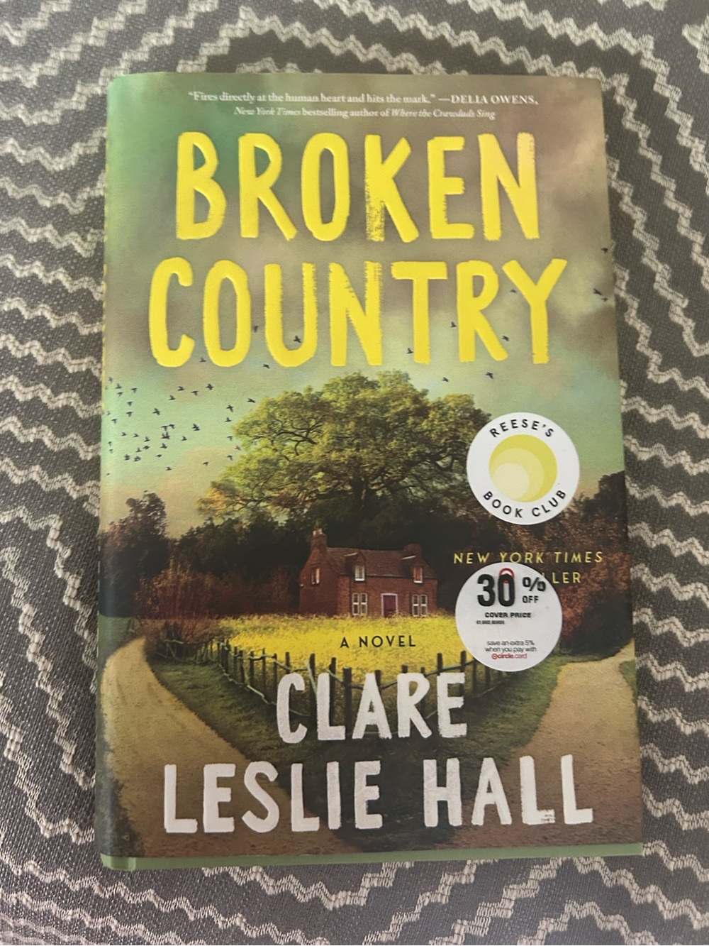 Broken Country Hardcover Novel by Claire Leslie Hall. Excellent Condition!